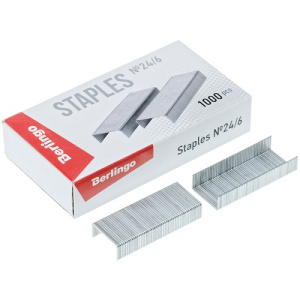 Скобы для степлера №24/6 Berlingo оцинкованные 1000шт