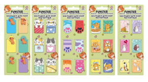 Закладки магнитные 6 шт 35x25 мм  ЗВЕРЯТА FUNSTER 