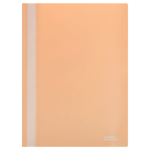 Cкоросшиватель А4 180мкм СТАММ персиковый с прозрачным верхом