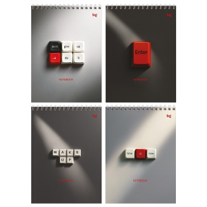 Блокнот А5 60л на гребне BG Push the button твердая подложка