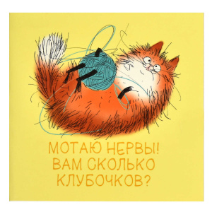 Блокнот 13х13см 32л 65 г/м² Рыжий кот дизайнерский блок 