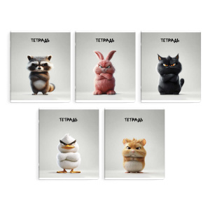 Тетрадь А5+ 48л клетка Сердитые звери Феникс+