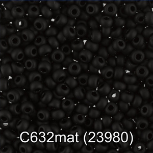 Бисер Чехия GAMMA круглый 3 10/0 2,3 мм 5 г 1-й сорт чёрный мат C632 mat