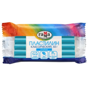 Пластилин Гамма классический 50г голубой