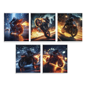 Тетрадь А5+ 48л клетка Огненный Байк Феникс+