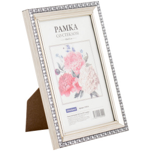 Рамка пластиковая 10*15см OfficeSpace № 9 серебро