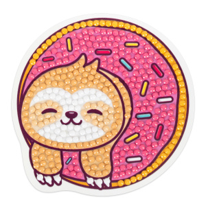 Алмазная мозаика магнит Ленивец в пончике 8х8см ФРЕЯ ALVM-086