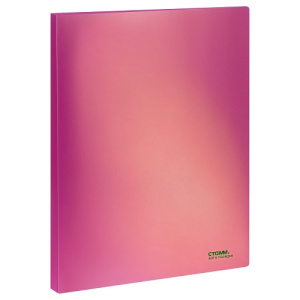 Папка 20 файлов А4 СТАММ Сияние 14мм пластик розовый
