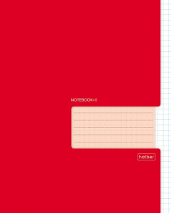 Тетрадь 48л клетка Красная Hatber