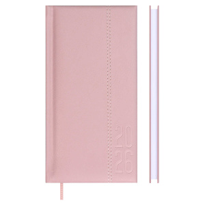 Еженедельник датированный 2026 87x166мм 64л Escalada Наппа розовый
