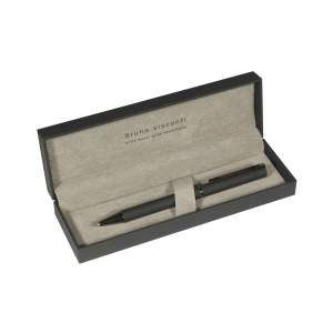 Ручка шариковая 0,7 мм синие чернила BrunoVisconti BERGAMO черный корпус в футляре