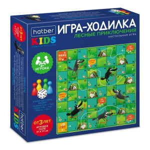Игра ходилка пазл А3 с кубиком и фишками Лесные приключения