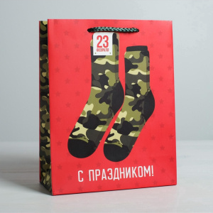 Пакет подарочный ламинированный 18×23×10 см С 23 февраля