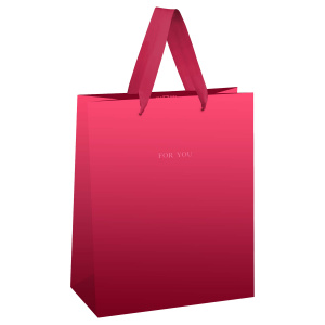 Пакет подарочный 26x32x12см MESHU Duotone Magenta gradient 