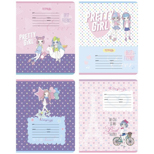 Тетрадь 12л линия BG Pretty girl блестки