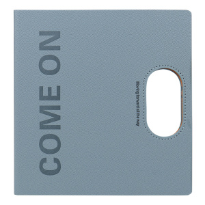 Ежедневник недатированный 21x21,5см 100л линия Серый кожзам 