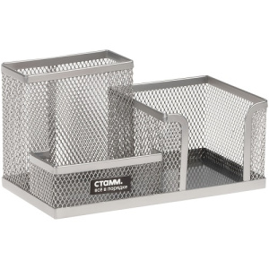 Настольная подставка СТАММ металлическая 3 секции серебристая