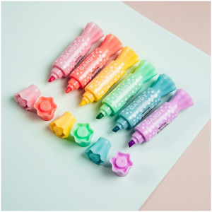 Маркер текстовыделитель двусторонний MESHU Candy мини ассорти 2/4мм
