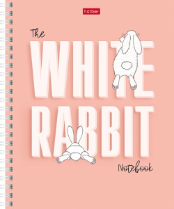 Тетрадь А5 48л клетка Следуй за белым кроликом на спирали Hatber