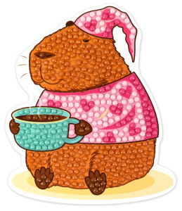 Алмазная мозаика магнит Капибара 8,5х10см ФРЕЯ