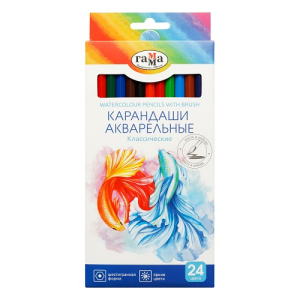 Карандаши цветные 24цв акварельные Гамма Классические  