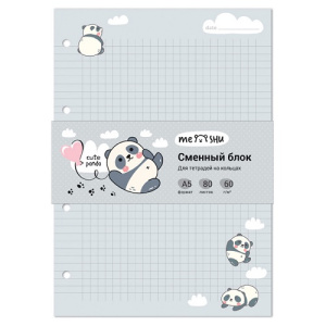 Сменный блок 80л А5 MESHU Cute panda пленка в клетку