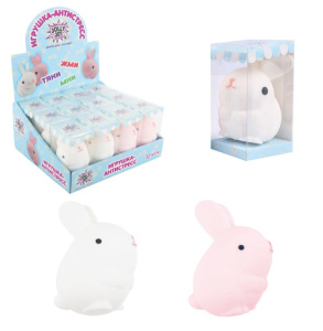 Мялка-антистресс Зайчик-ушастик 9х7см 2 цв JOLLY JOT 