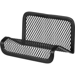 Подставка для визиток настольная СТАММ 4х9,5х7см металлическая черная