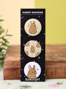 Значки 3 шт iLikeGift Аниме Hare