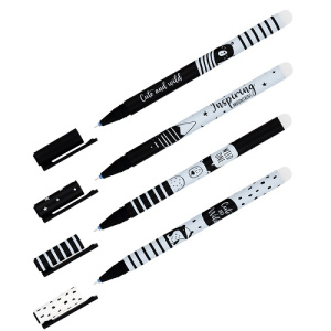 Ручка гелевая стираемая 0,5мм MESHU Black&white синяя