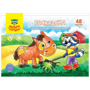 Раскраска в папке А5 48л Мульти-Пульти Домашние животные