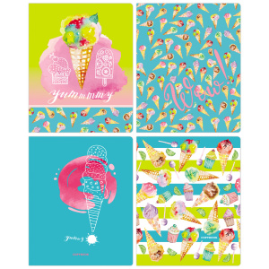 Тетрадь 48л клетка BG Сладкие мечты sandy-touch