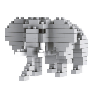 Конструктор пластиковый № 02 Слон 150 элементов Поделкин