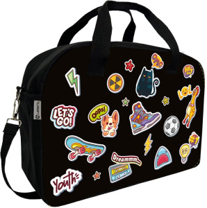 Сумка для внеклассных занятий 37х27х15см Стикеры Lamark