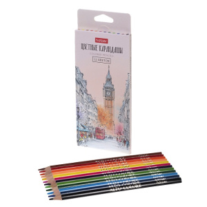 Карандаши цветные 12 цветов трехгранные АЛЬТО КОЛОРЭ