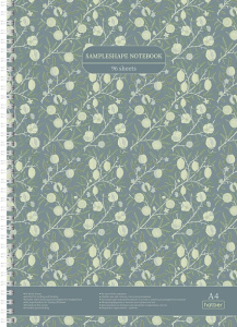 Тетрадь А4 96л без линовки Фруктовый сад обложка с карманом с Шаблоном в клетку и линию на спирали
