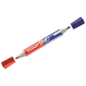 Маркер для досок 1-3мм двухсторонний Luxor Duorite синий/красный