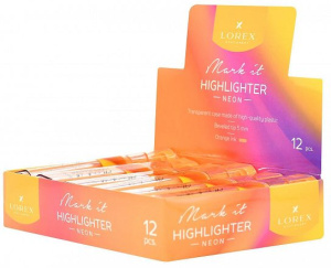 Маркер текстовыделитель 1-5 мм оранжевый неон LOREX Mark it NEON скошенный