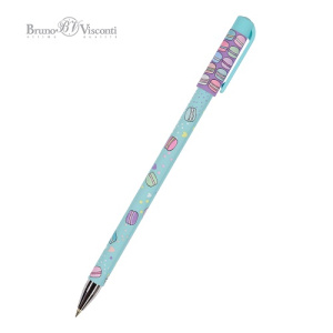 Ручка шариковая 0,5 мм синие чернила Bruno Visconti HappyWrite My Sweet Mакаруны