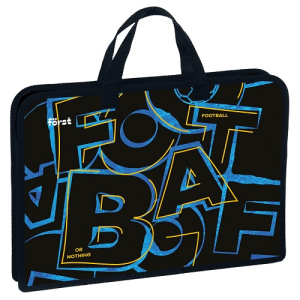 Папка для трудов А4 с ручками 1 отделение Först Football 340х245х40мм пластик