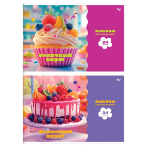 Альбом для рисования А4 24л BG Десерт на скрепке 