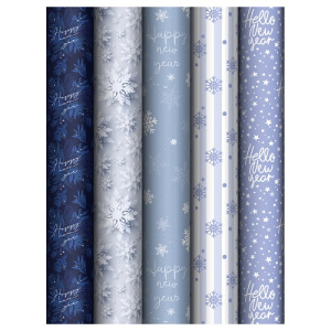 Упаковочная бумага глянц. 70х100см MESHU Snowfall 80г/м2