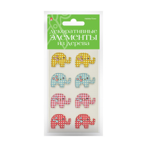 Декор из дерева крашеный №20 Слоники-2