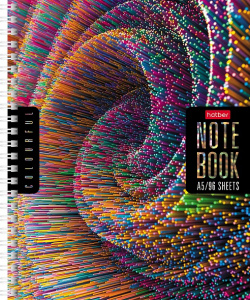 Тетрадь А5 96л клетка перфорация на отрыв многоцветный срез Colorful line Hatber