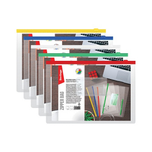 Папка на молнии ZIP В5 Berlingo 150мкм с карманом для визиток