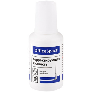 Корректирующая жидкость OficeSpaсe 20 мл на водной основе с кистью