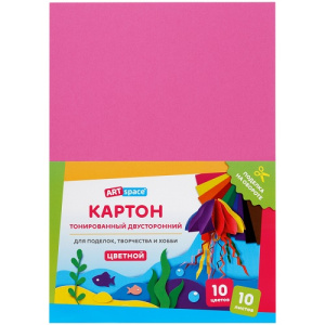 Картон цветной тонированный А4 ArtSpace 10л 10цв ассорти 180г/м2
