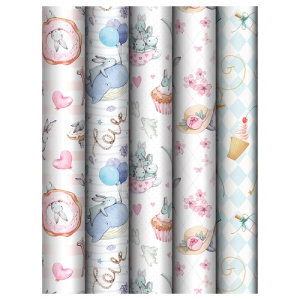 Бумага упаковочная 70х100см MESHU Tenderness 80 г/м2 ассорти