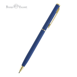 Ручка шариковая 0,7 мм синие чернила Palermo BrunoVisconti корпус темно-синий с золотой фурнитурой