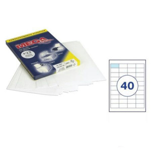 Бумага самоклеящаяся MEGA LABEL 40 шт на листе 48,5х25,4 мм